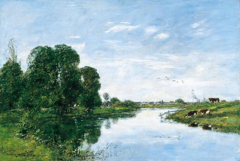 Eugene Boudin The River Touques at Saint Arnoult France oil painting art